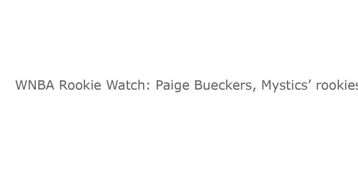 WNBA Rookie Watch: Paige Bueckers, Mystics’ rookies and French talent highlight strong debut seasons so far