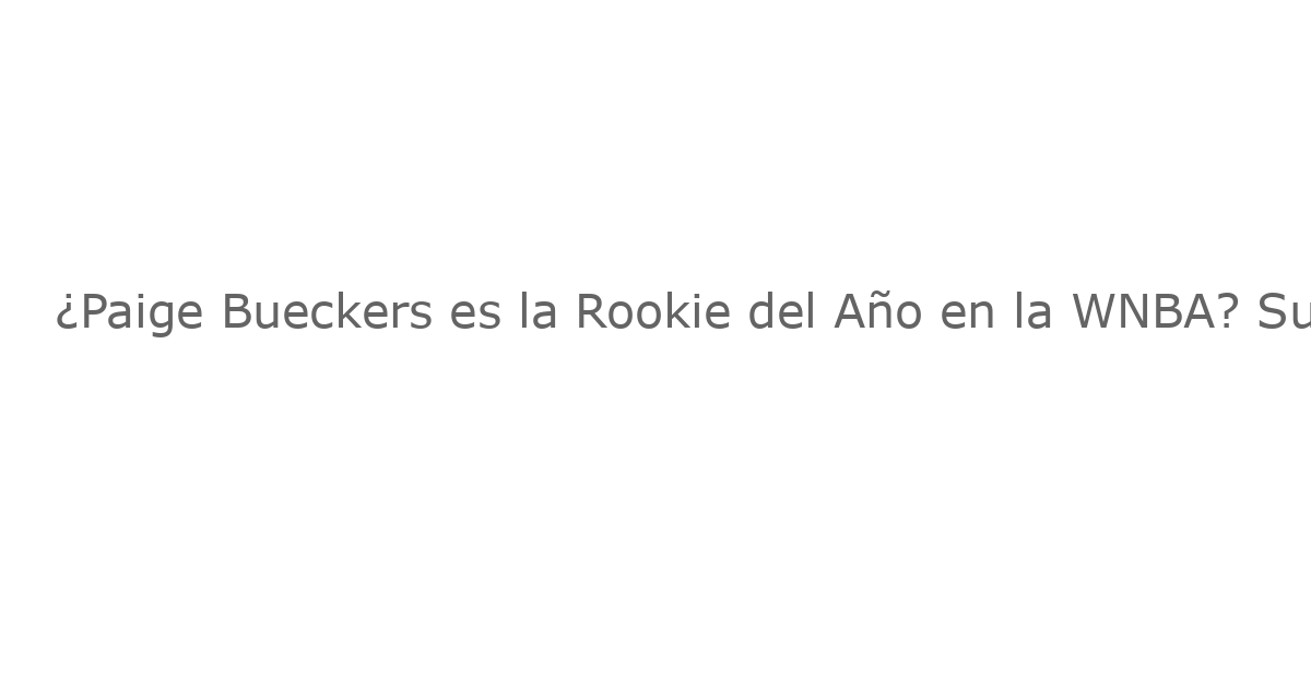 ¿Paige Bueckers es la Rookie del Año en la WNBA? Su Compañera de Equipo Cree que Sí