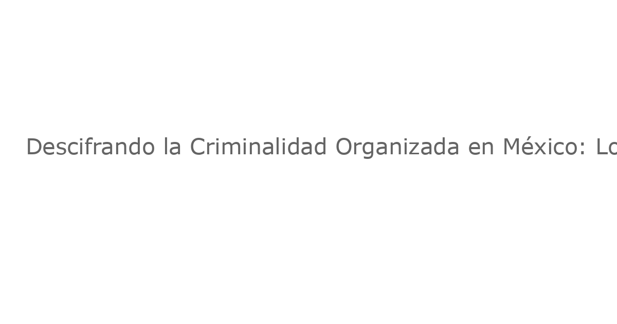 Descifrando la Criminalidad Organizada en México: Lo Que Revelan 20 Años de Investigación