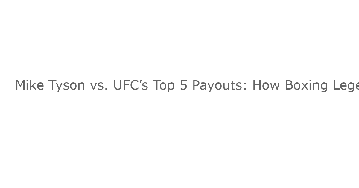 Mike Tyson vs. UFC’s Top 5 Payouts: How Boxing Legend’s Fight Purse Stacks Up Against Conor McGregor, Jon Jones, and Others